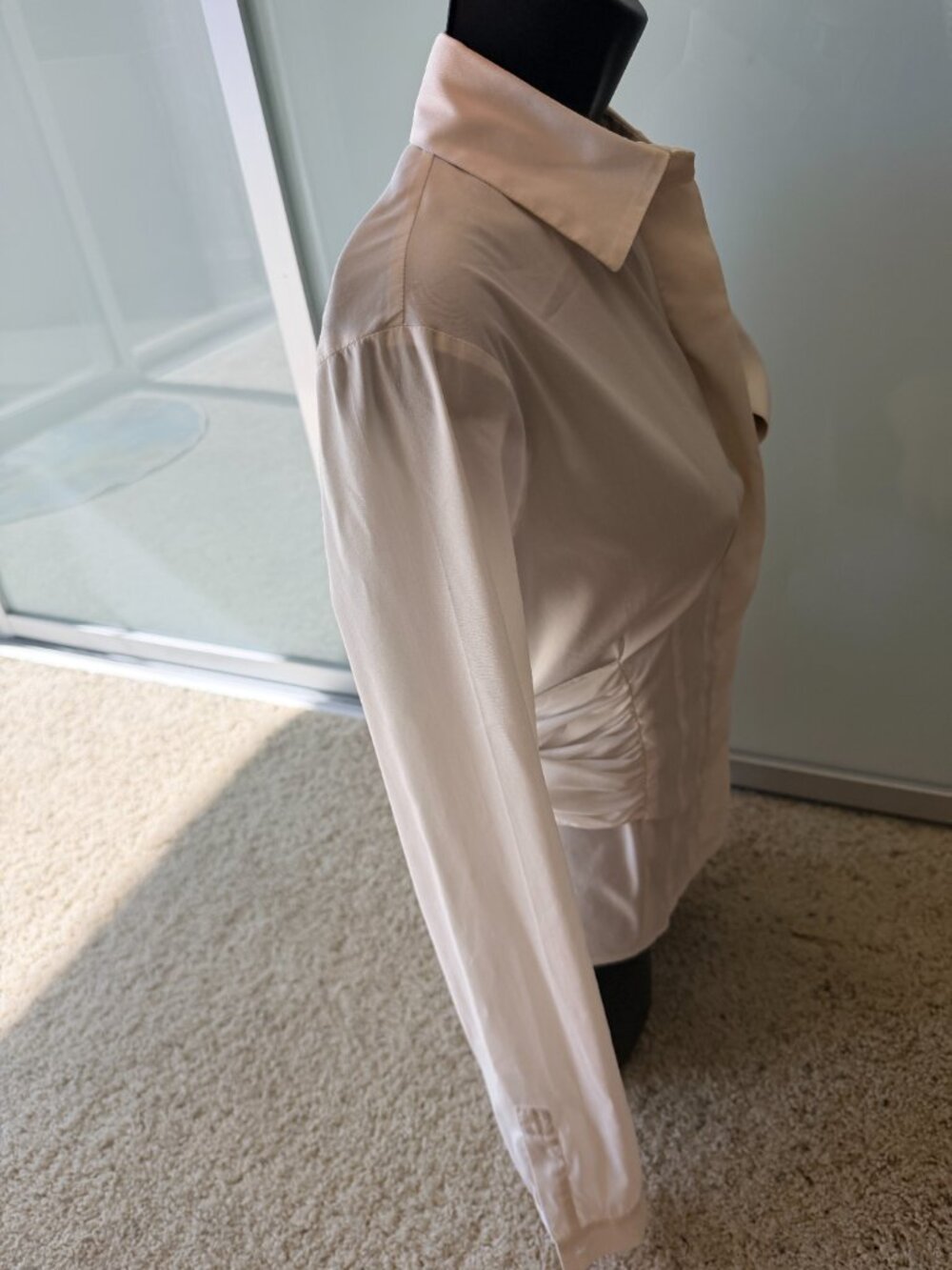 Prada White Wrap Bow Tie Waist Corset Button Down Blouse - Picture 5 of 13